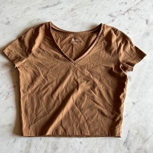 Tan crop tshirt